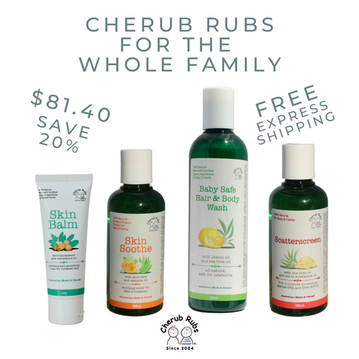 An organic skincare range for the whole family. Skin Balm, Skin Soothe, Baby Safe Hair & Body Wash, Scatterscreen.