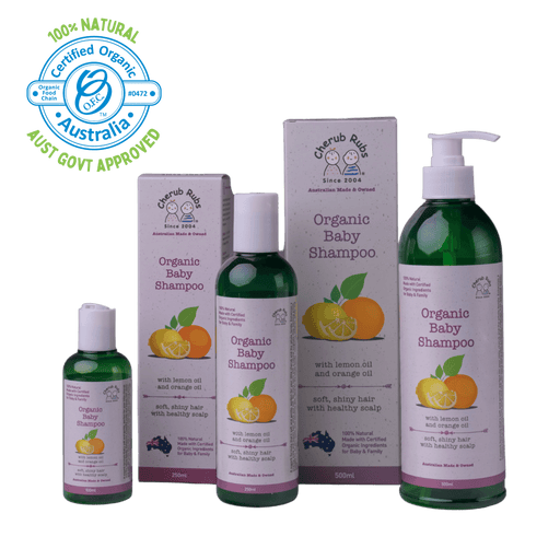 Organic Baby Shampoo Range A natural skincare product by Cherub Rubs.