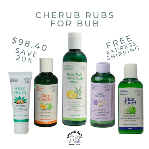 A organic baby product range by Cherub Rubs.