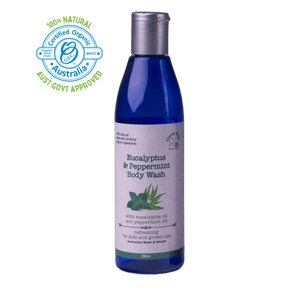 Eucalyptus and peppermint body wash. An natural skincare range by Cherub Rubs.