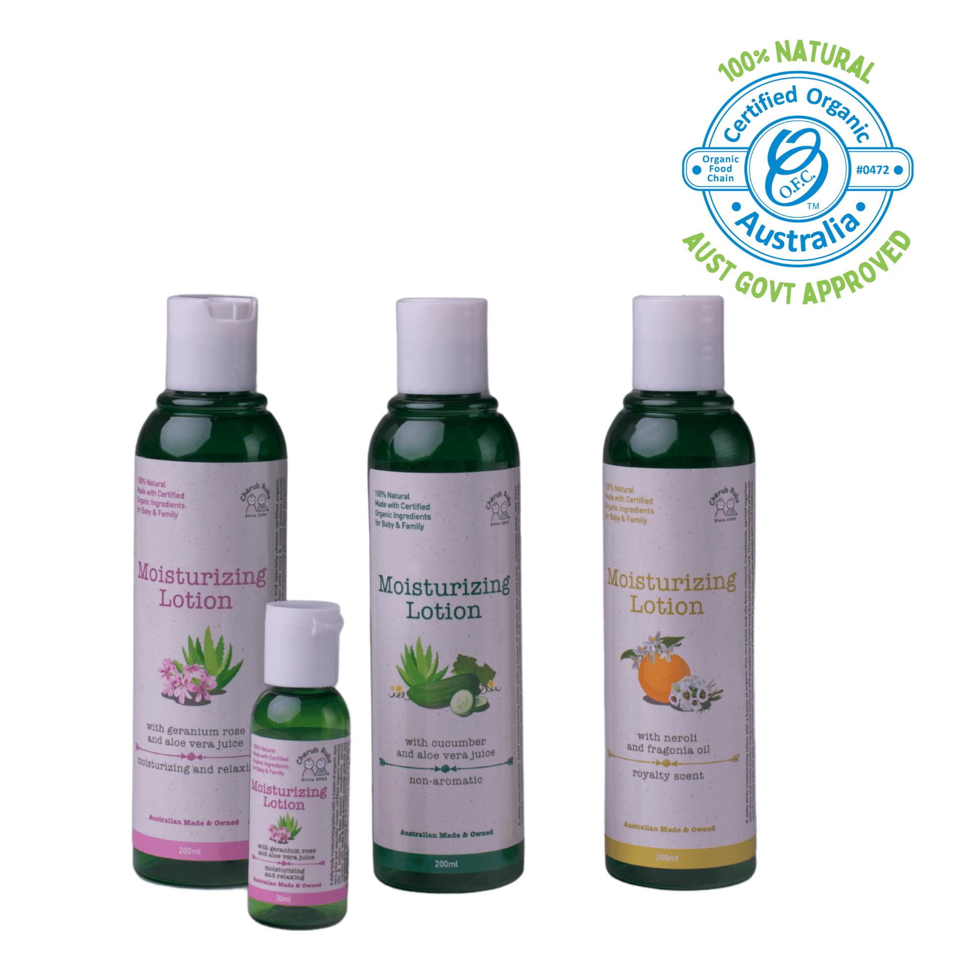 Organic moisturizing lotion by Cherub Rubs. Organic Skincare For Baby & Family by Cherub Rubs.