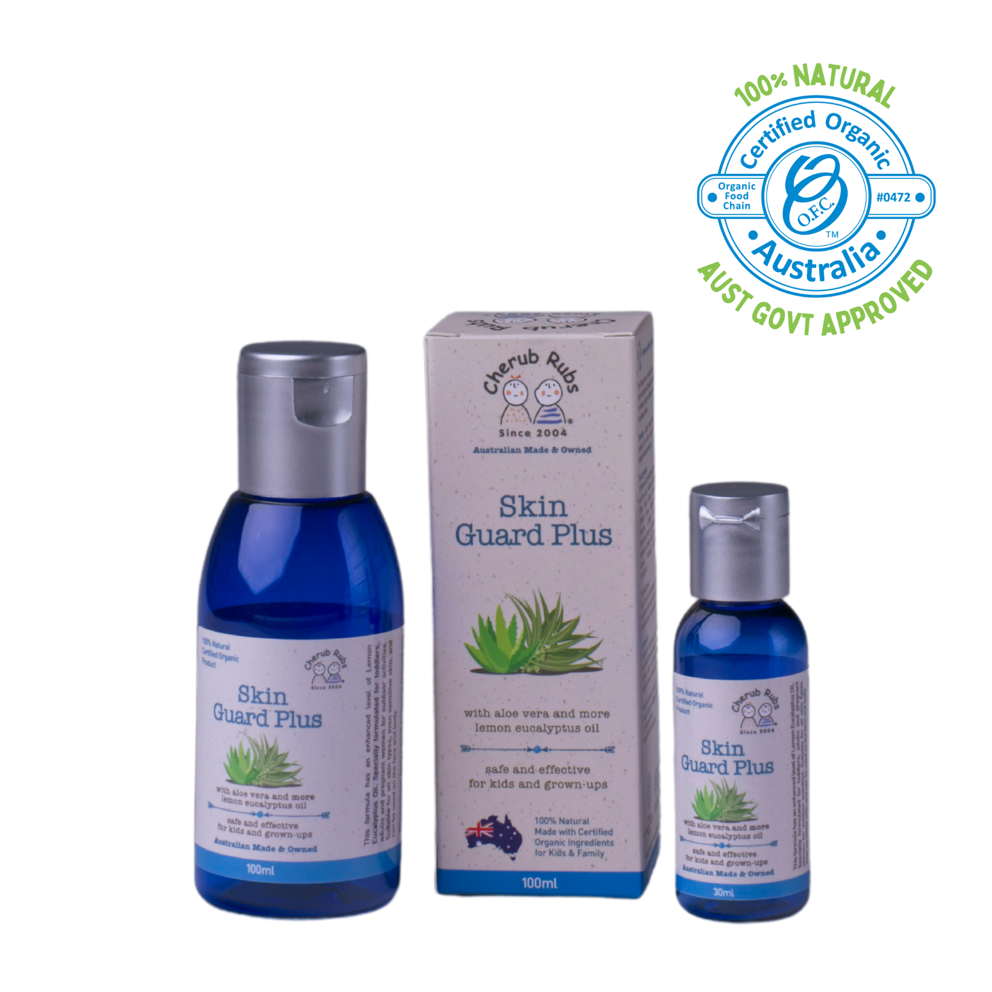 Skin Guard Plus, a natural skincare range help to keep away the mozzies. Organic Skincare For Baby & Family by Cherub Rubs.