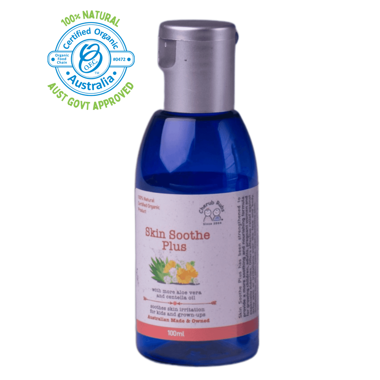 Skin Soothe Plus 100ml. A natural skincare range by Cherub Rubs.